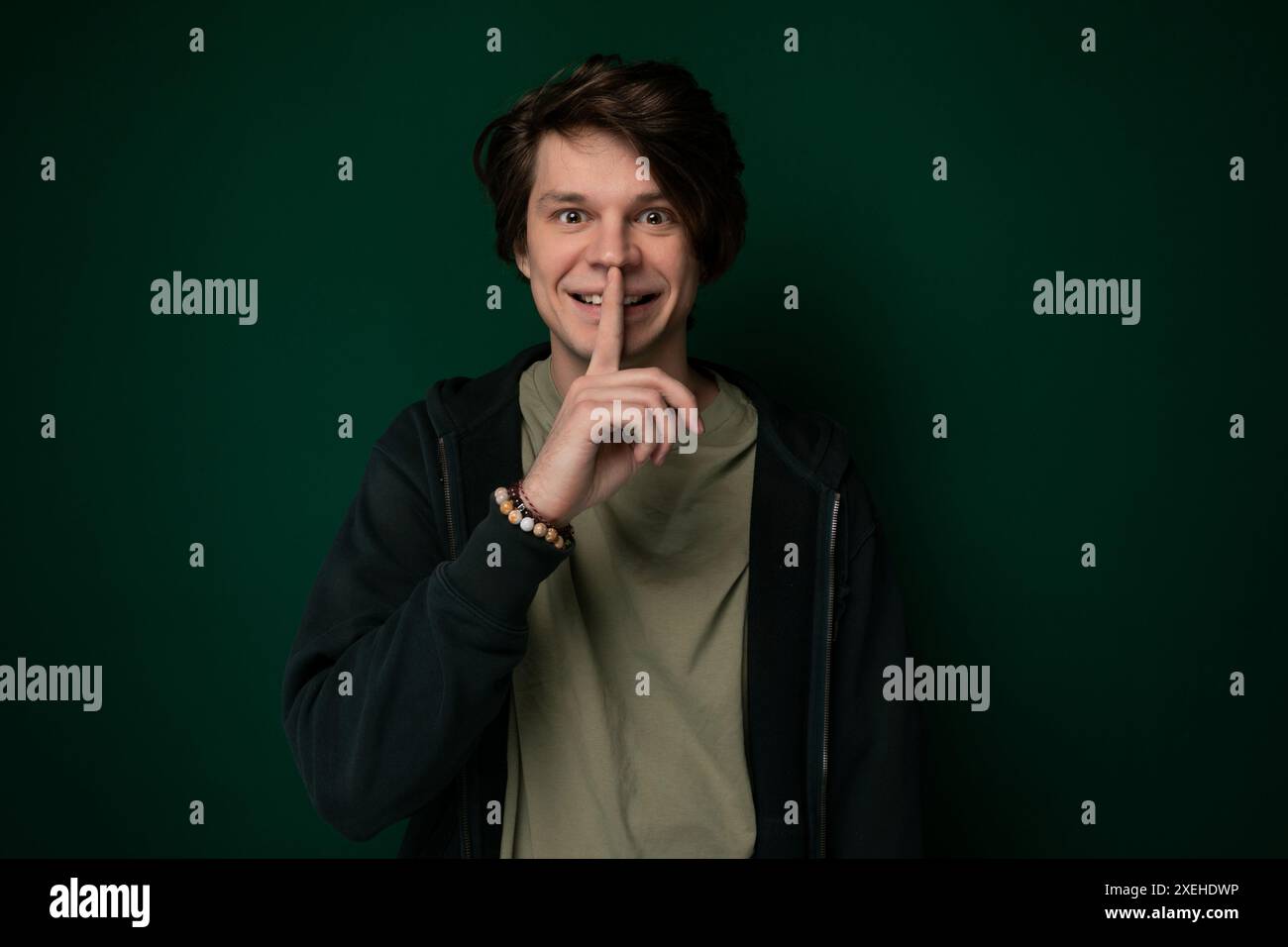 Funny man making finger hi-res stock photography and images - Alamy