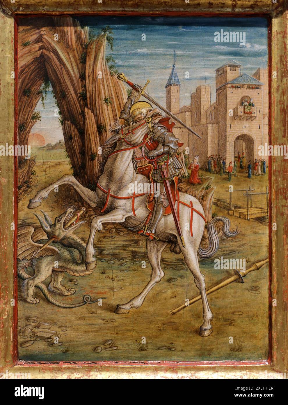 St George and the Dragon, predella of Madonna of the Swallow Altarpiece ...
