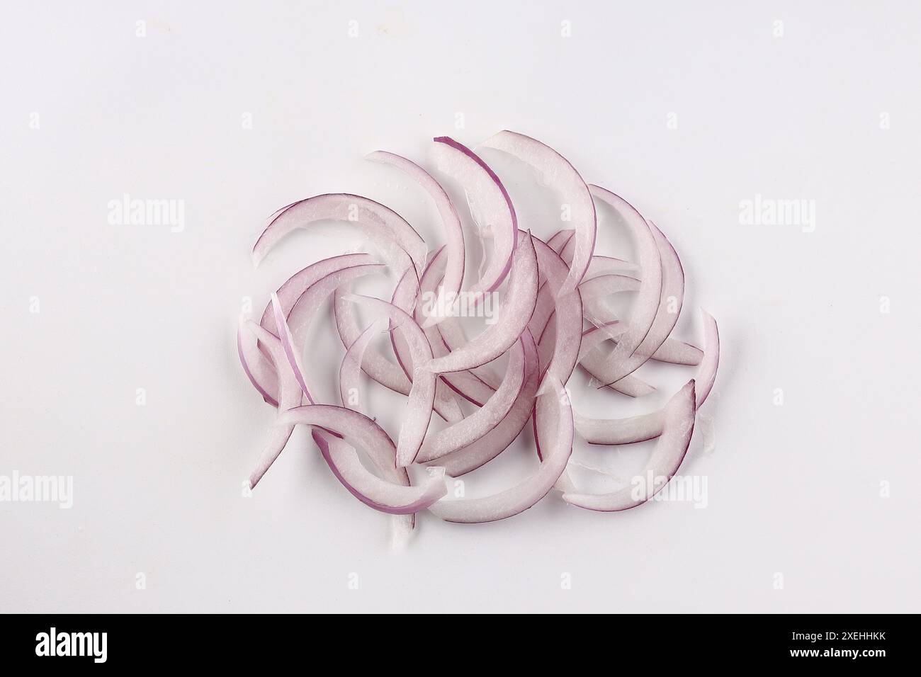 Red onions collection, isolated on white background Stock Photo
