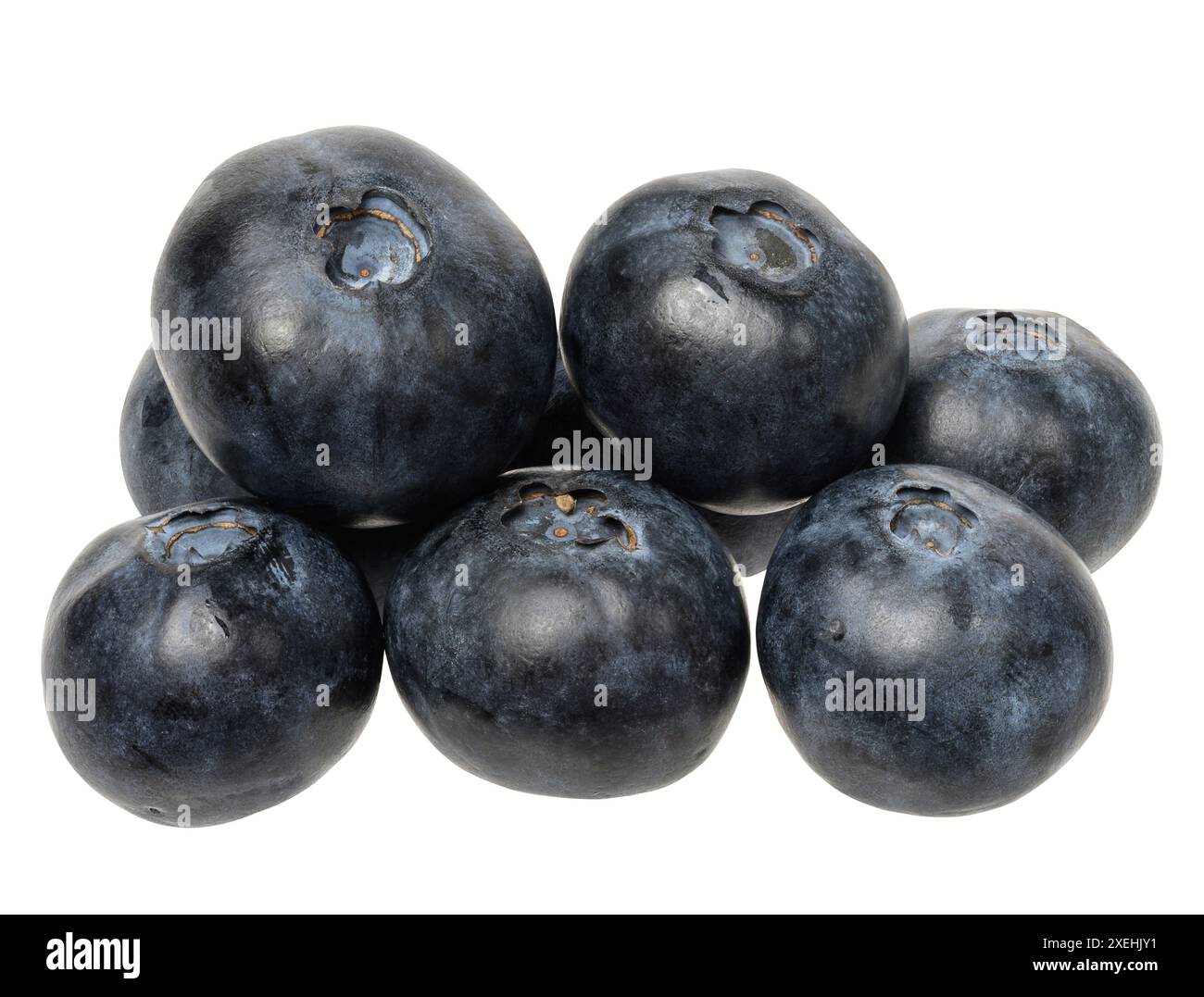Stack of fresh blueberries on isolated background Stock Photo