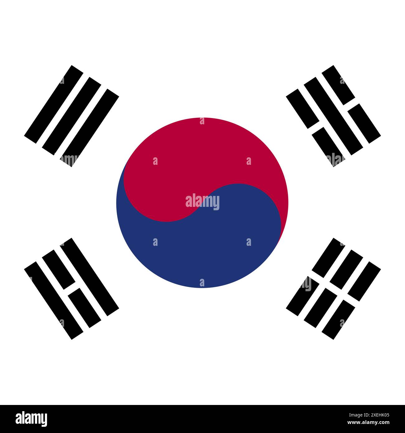 KOREA SOUTH Flag in circle, official color, National flag, symbol of nation, government, flag vector, flag illustration, isolated flag Stock Vector
