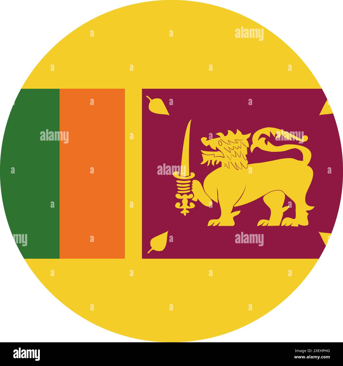 SRI LANKA Flag in circle vector illustration, official color, National ...