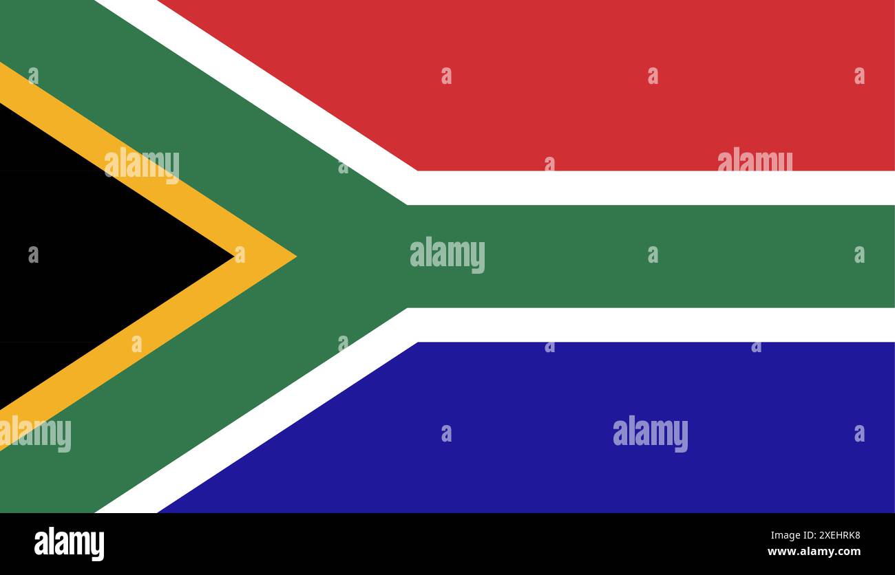 SOUTH AFRICA Flag vector illustration, official color, National flag, symbol of nation, government, vector, illustration, isolated flag Stock Vector