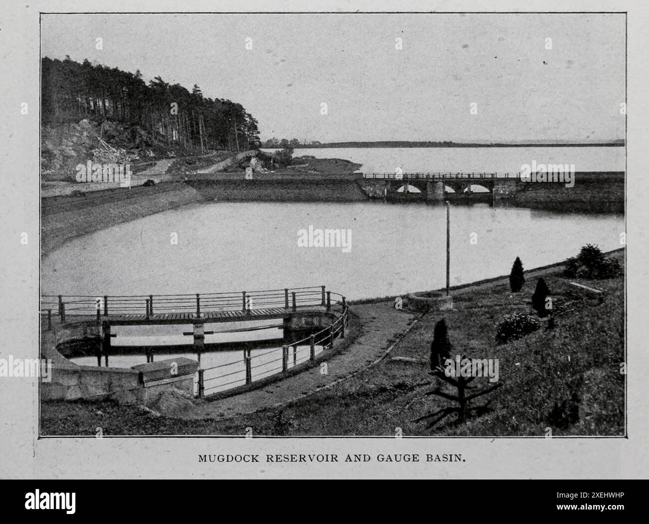 MUGDOCK RESERVOIR AND GAUGE BASIN. from the Article THE WATER SUPPLY OF ...