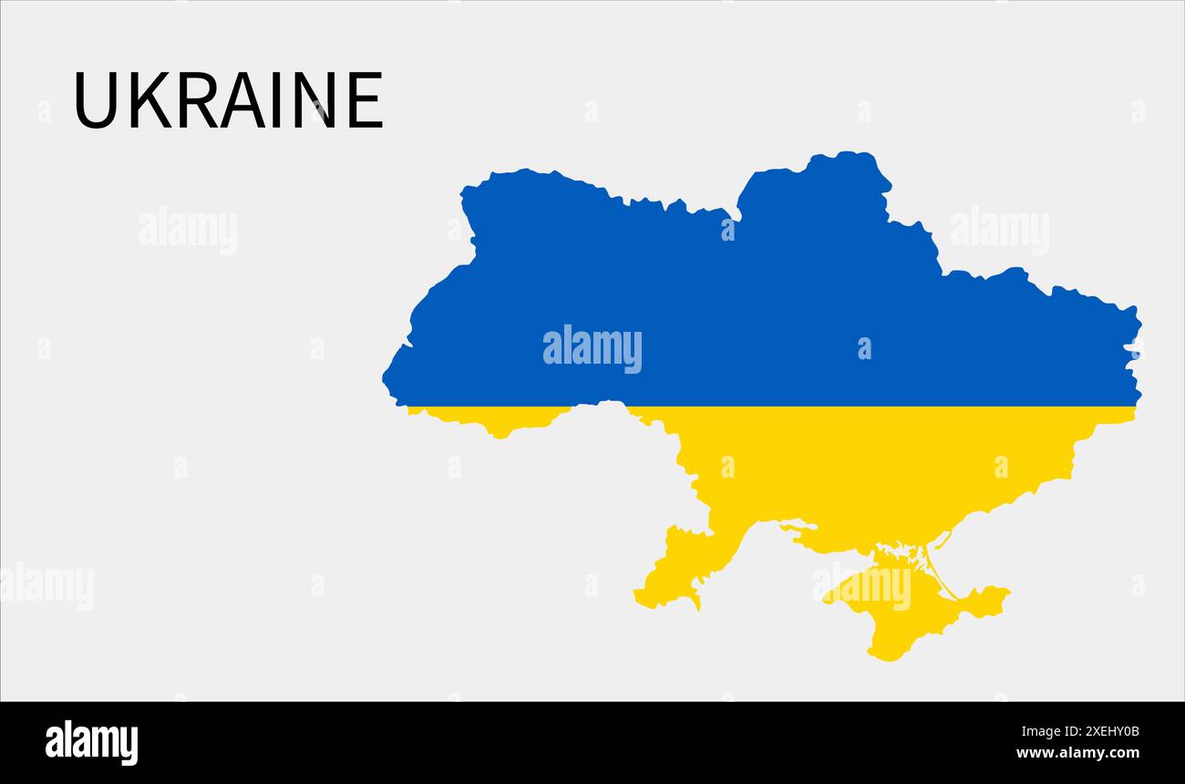 Ukraine Flag Map Official Color With Proportion Fully Editable Ukraine Flag Map Official Color With Proportion Fully Editable