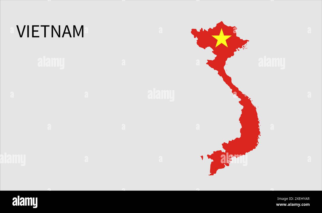 Vietnam Flag Map Official Color With Proportion Fully Editable Vietnam Flag Map Official Color With Proportion Fully Editable