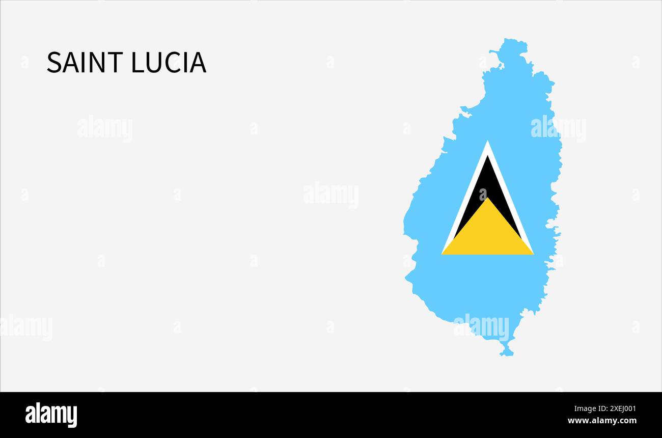 Saint lucia flag map, official color with proportion, fully Editable illustration, vector, flag, government, National flag, patriotism Stock Vector