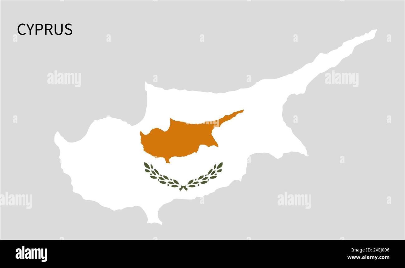 Cyprus flag map, official color with proportion, fully Editable ...