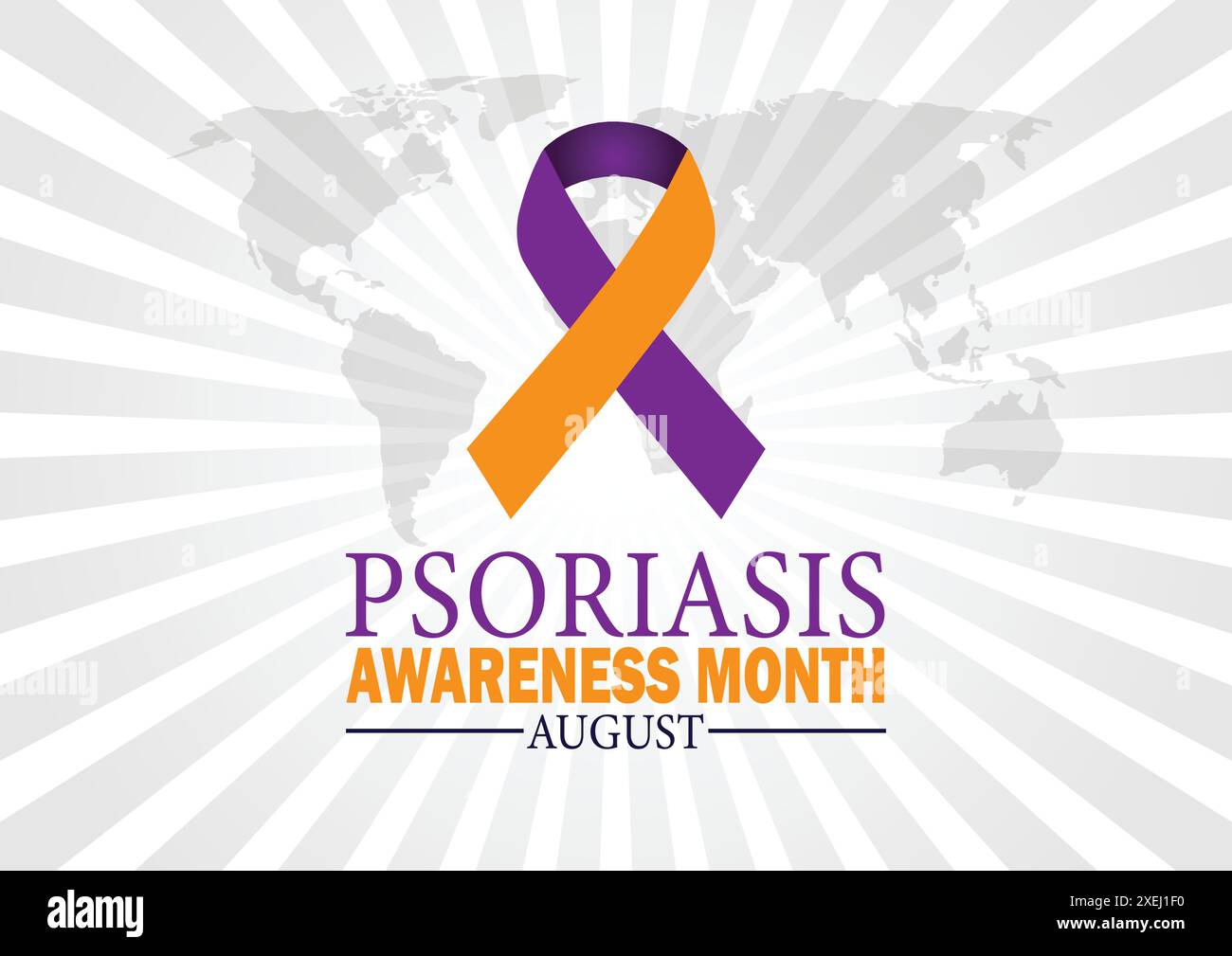 Psoriasis Awareness Month August. Holiday concept. Template for background, banner, card, poster with text inscription. Vector illustration Stock Vector