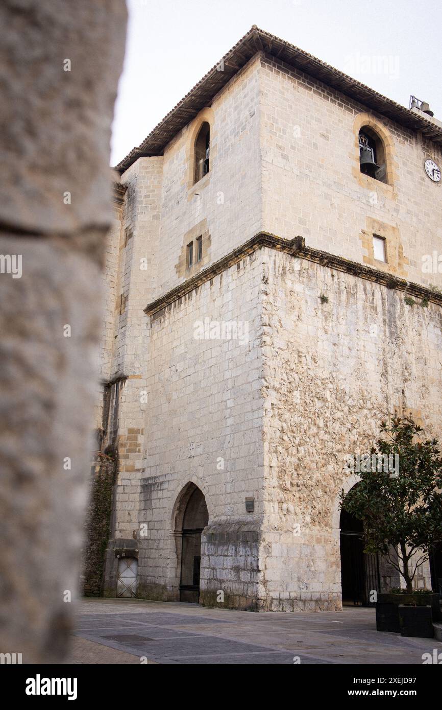 Old Spanish church in Deba, Spain Stock Photo