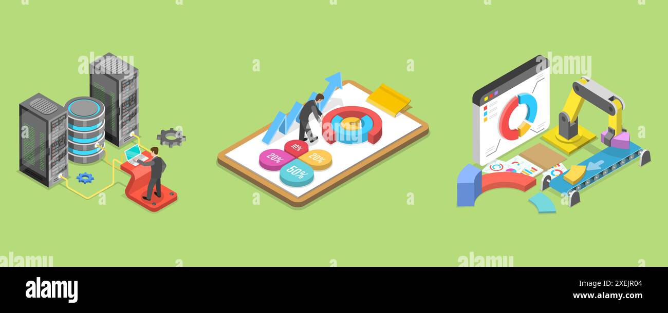 3D Isometric Flat Conceptual Illustration of Software Deployment ...