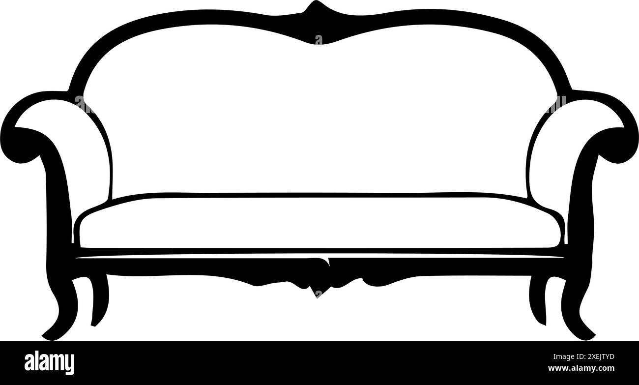Vintage Couch Silhouette Icon vector Stock Vector Image & Art - Alamy