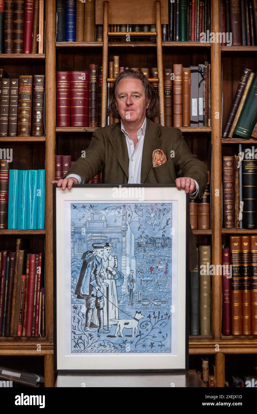 London, UK. 28 June 2024. Adam Dant with his work ‘The Beggar of ...