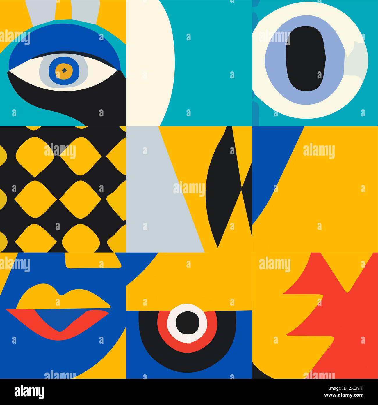 Abstract Faces Pattern vector illustration Stock Vector Image & Art - Alamy