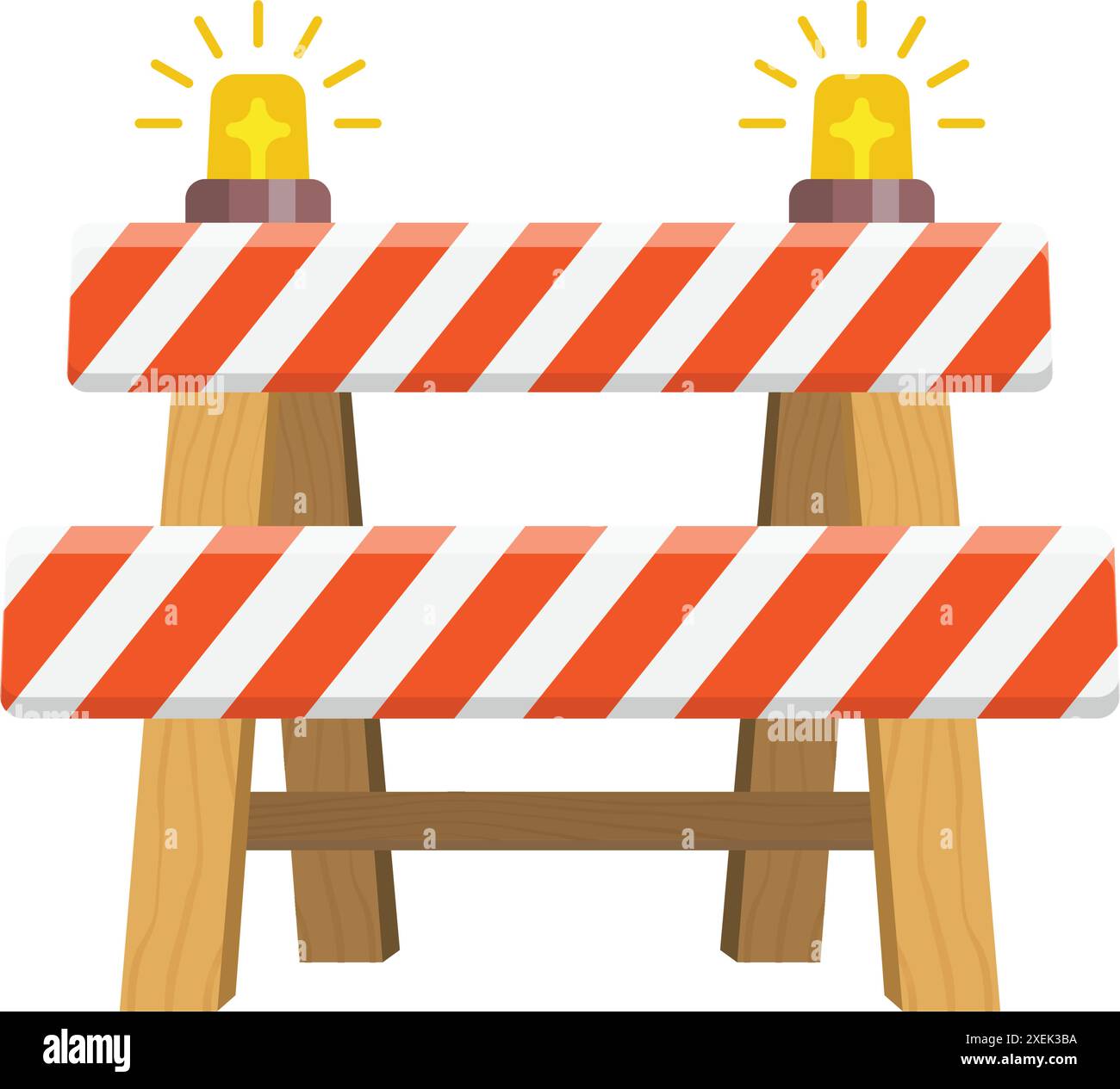 Stop traffic road barrier icon in flat style. Roadwork vector