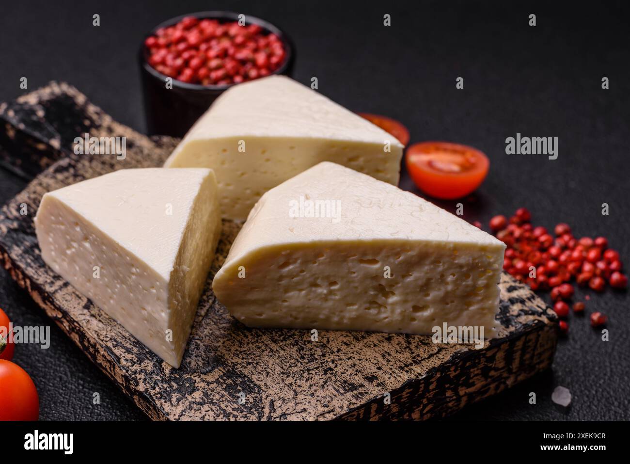 Delicious fresh white young cheese from cow's or sheep's milk Stock