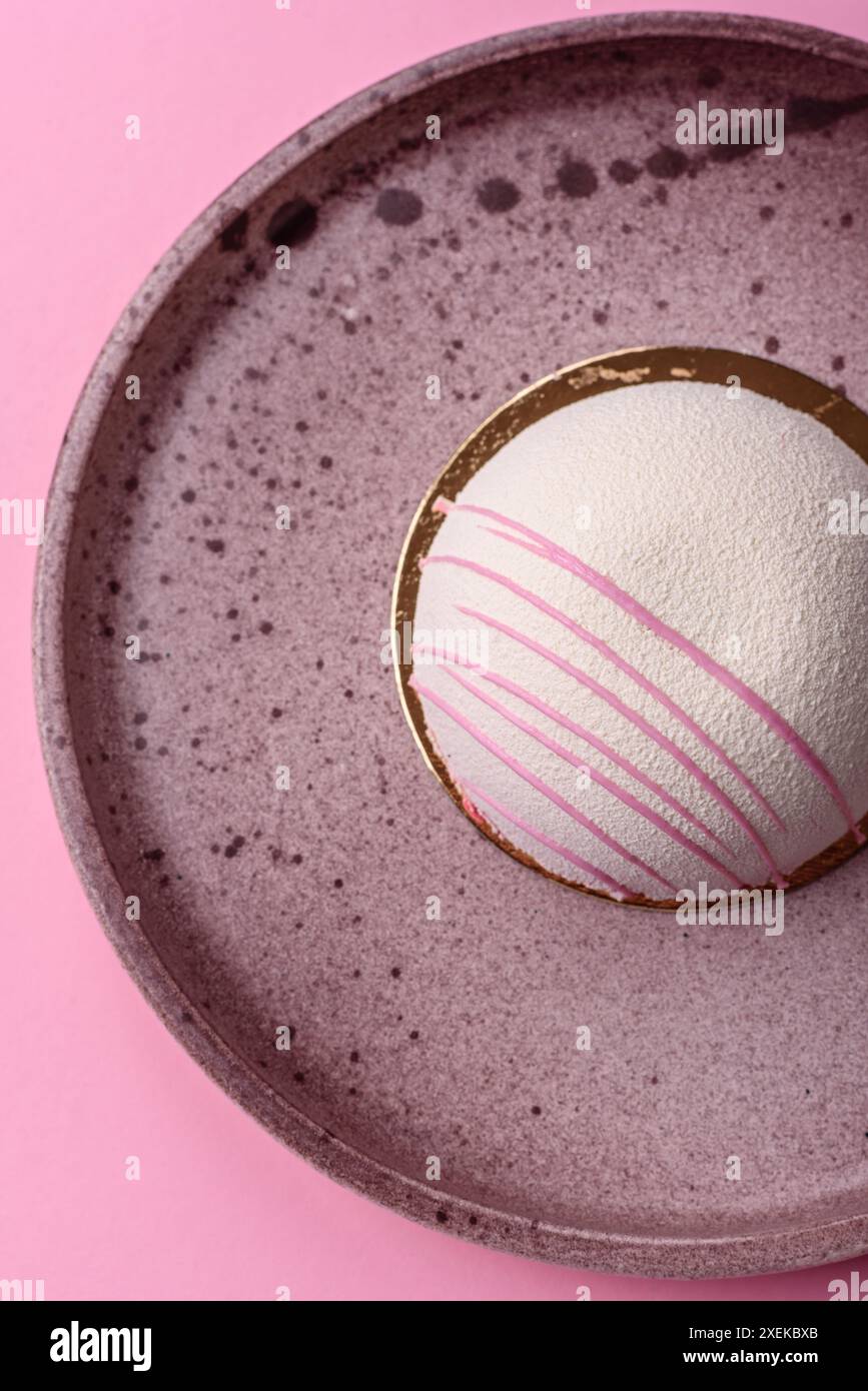 Delicious sweet colorful mochi desserts or ice cream with rice dough and toppings Stock Photo