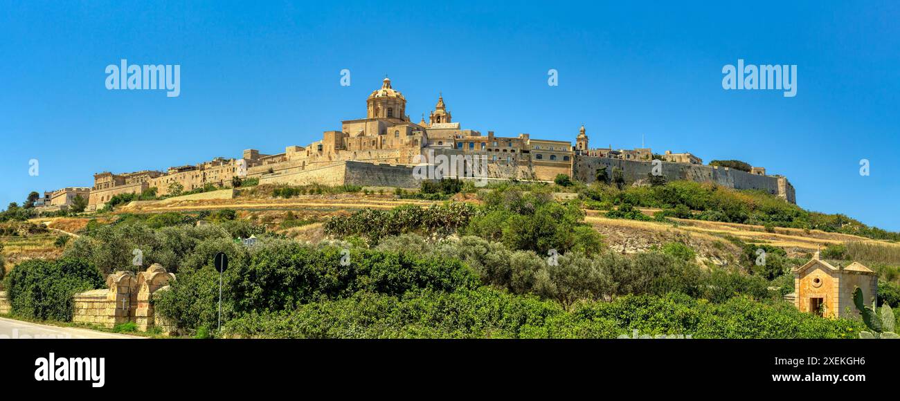 The fortified medieval city Mdina, the Silent City with ancient walls ...