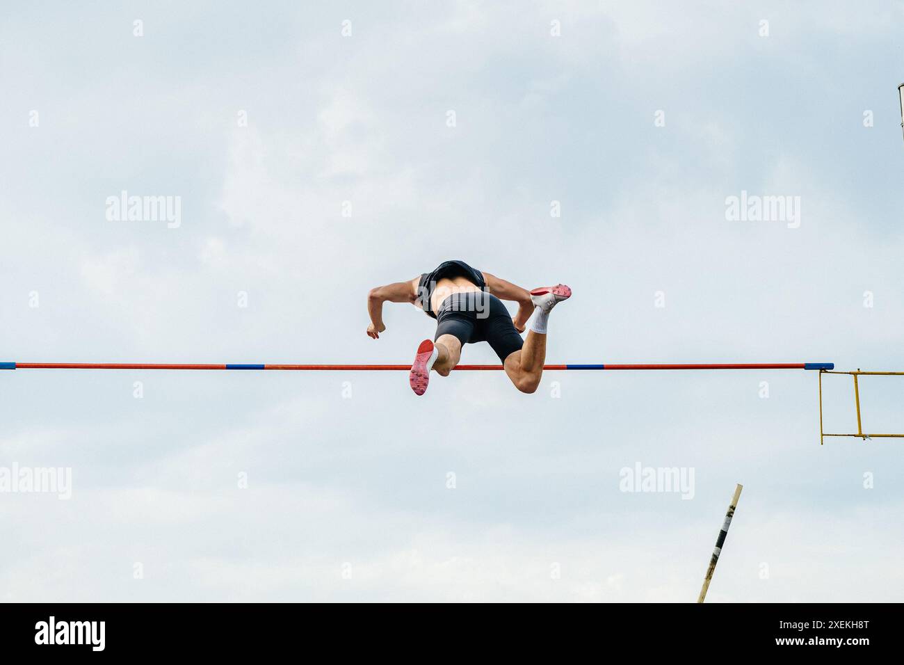 vaulter athlete pole vault at summer athletics games Stock Photo - Alamy