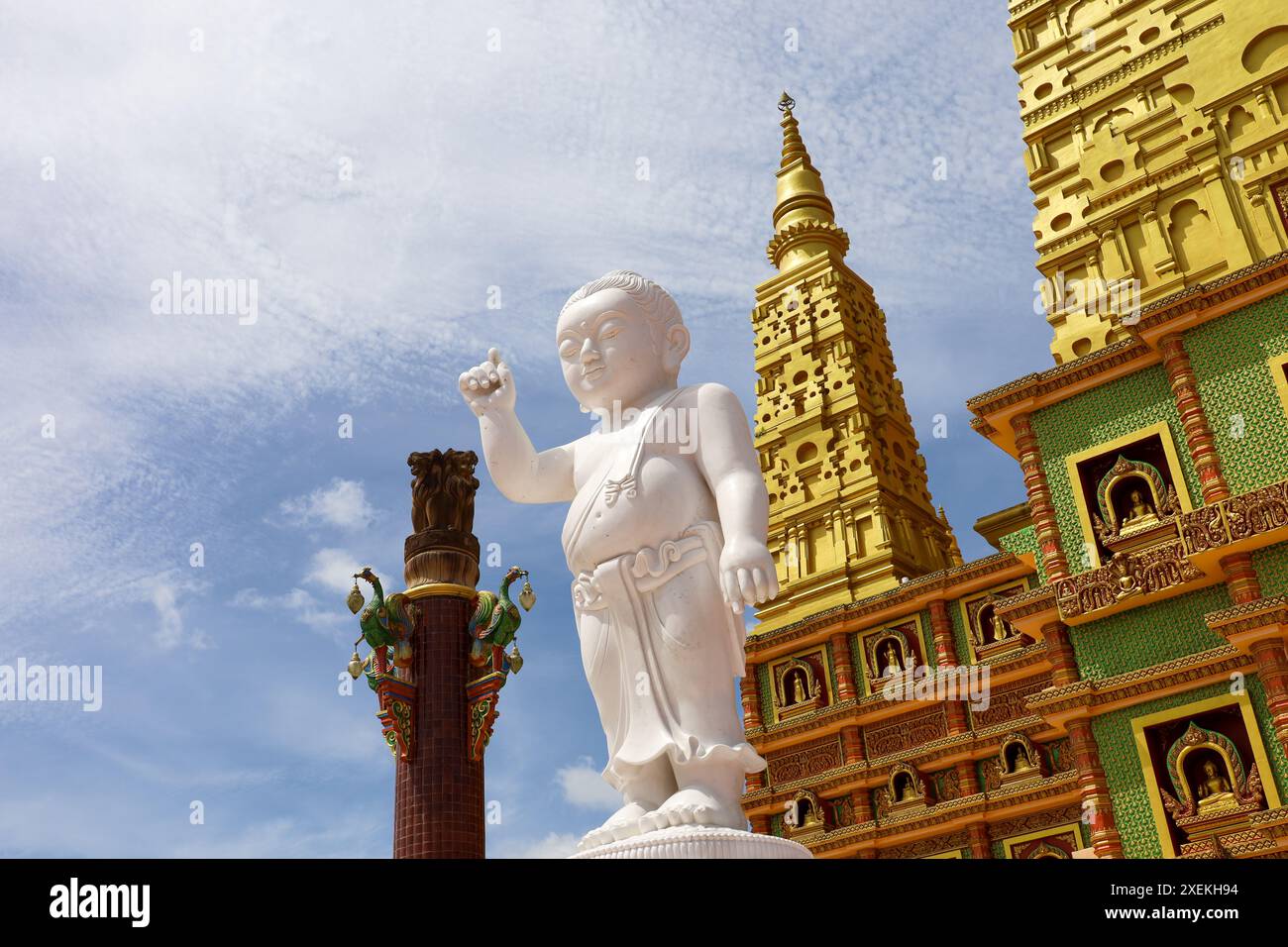 View to Wat Bang Thong Temple complex Stock Photo