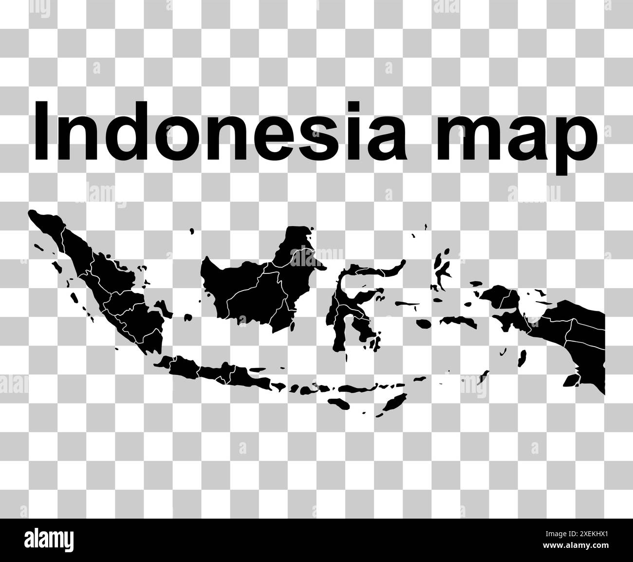 Indonesia map black Black and White Stock Photos & Images