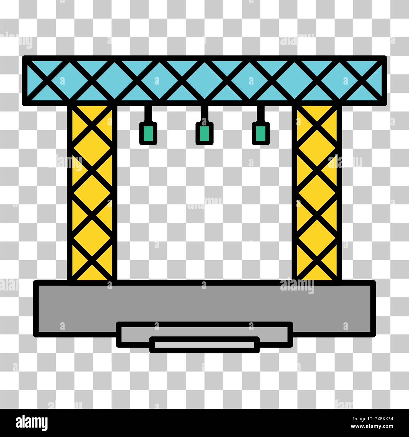 Stage scene constructions icon, web frame podium sign, show design vector illustration . Stock Vector