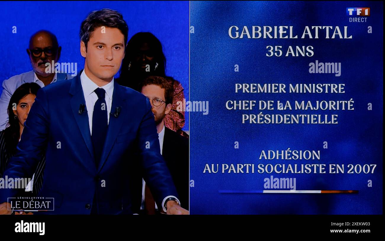 TV DEBATE LEGISLATIVES 2024 Stock Photo