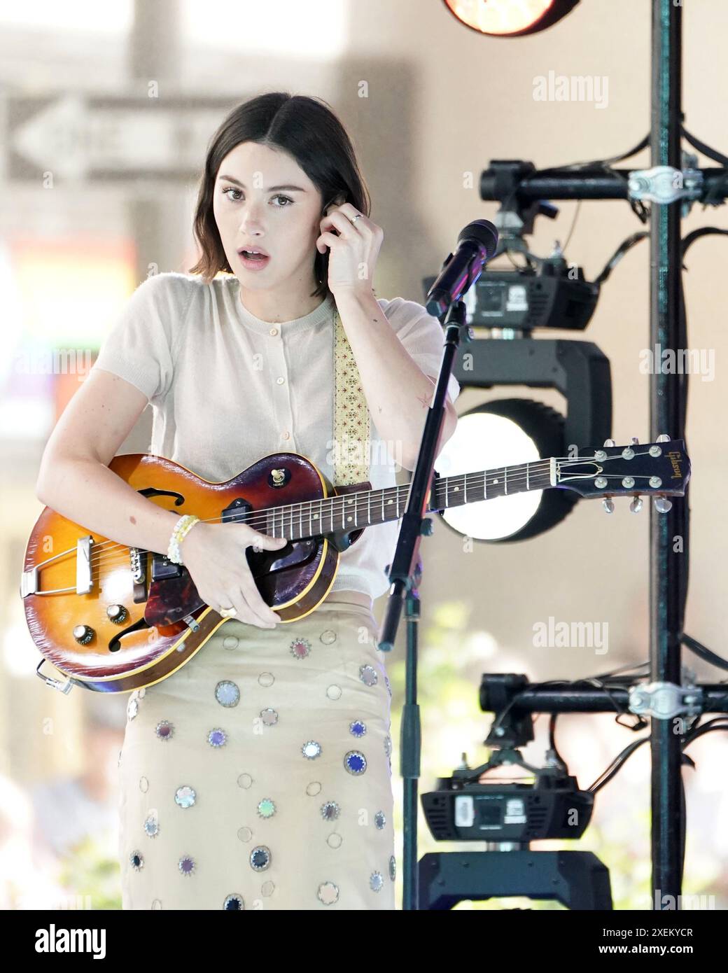 Gracie Abrams on stage for NBC Today Show Concert Series with Gracie