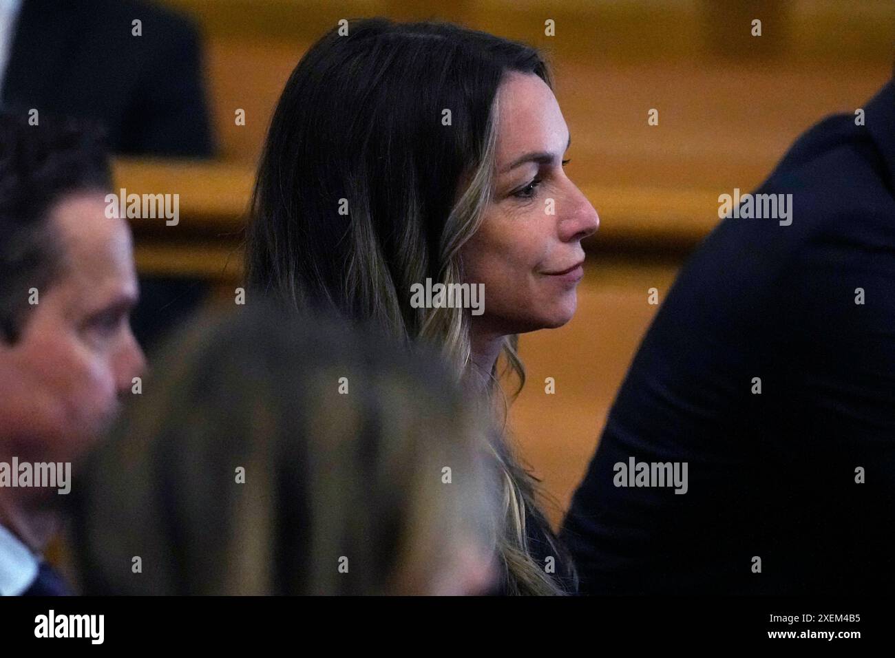 Karen Read listens as judge Beverly Cannone reads a note from jurors ...