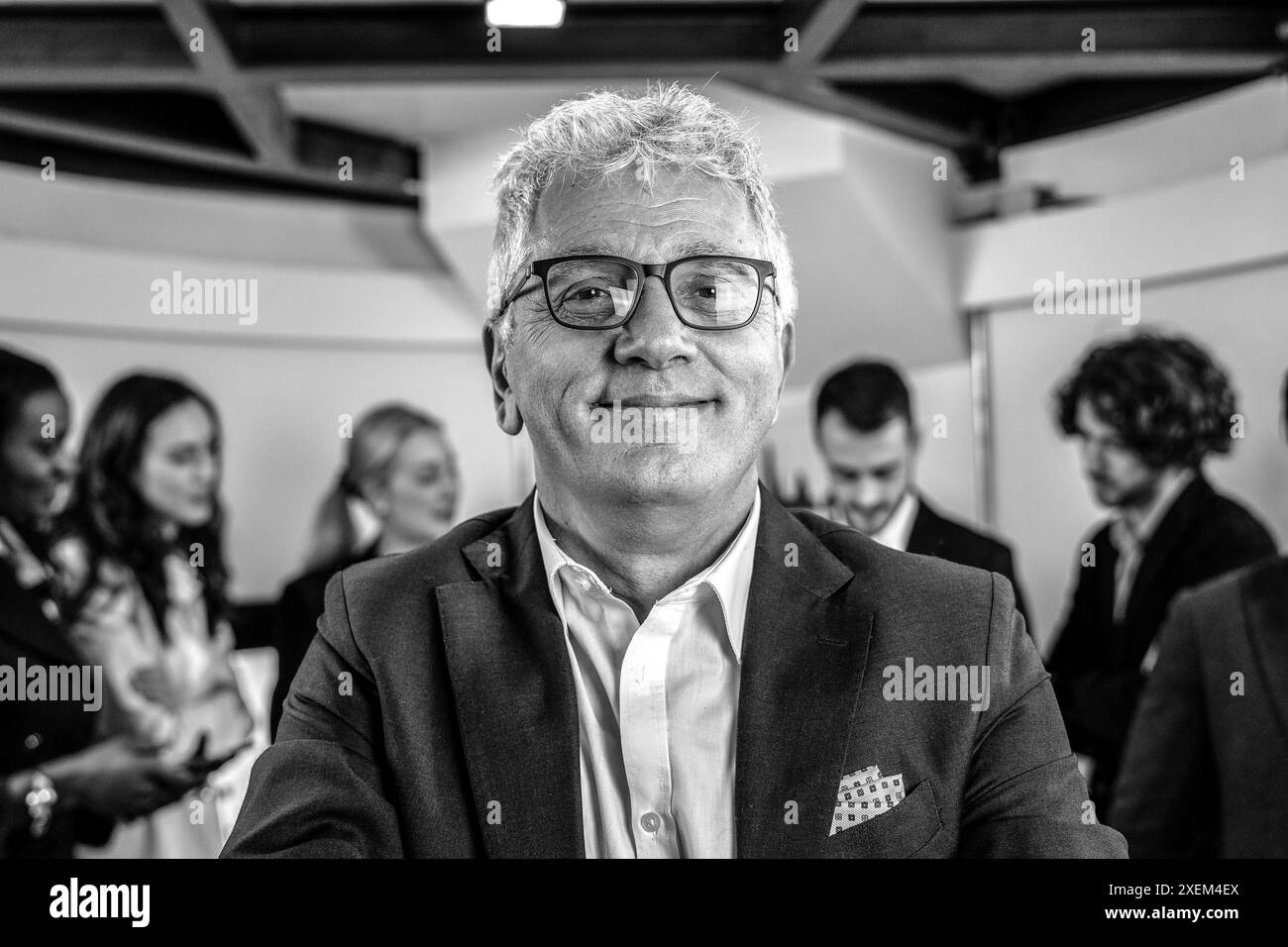 Happy mature leader boss Black and White Stock Photos & Images - Alamy
