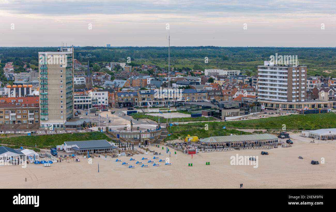 Aerial drone photo of the boulevard and beach in the coastal town of ...