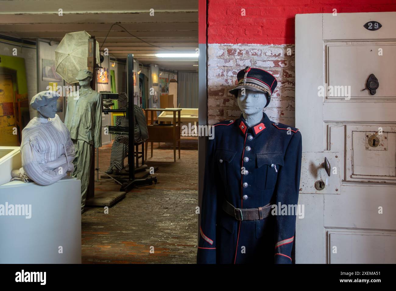 Interior of the prison museum at Merksplas near Hoogstraten, province of Antwerp, Flanders, Belgium Stock Photo