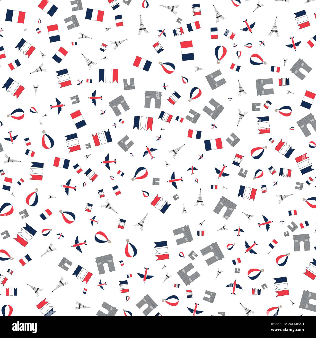 14 July Happy Bastille Day abstract background. Seamless pattern for ...