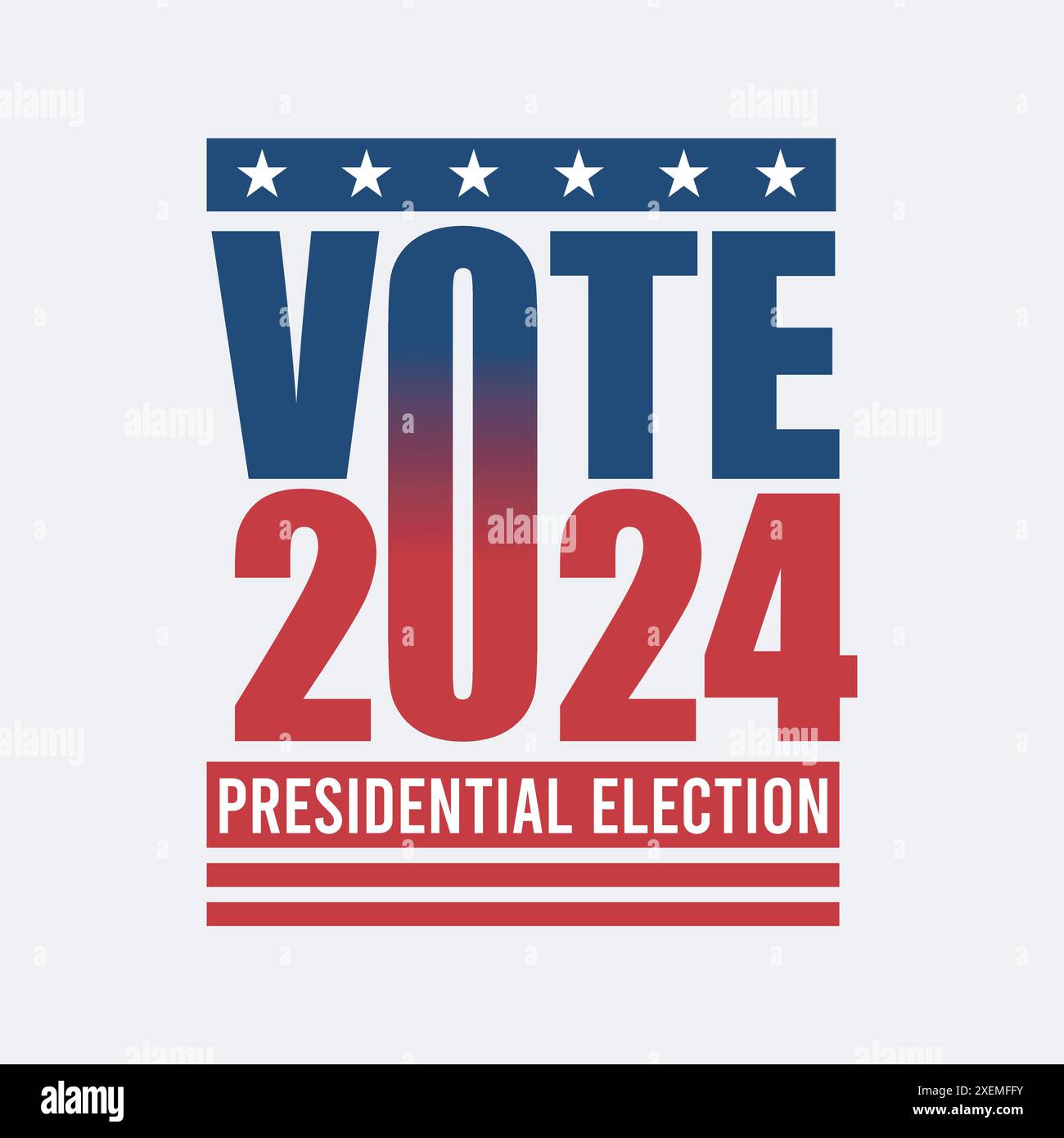 Vote 2024 USA Presidential Election typography sticker design
