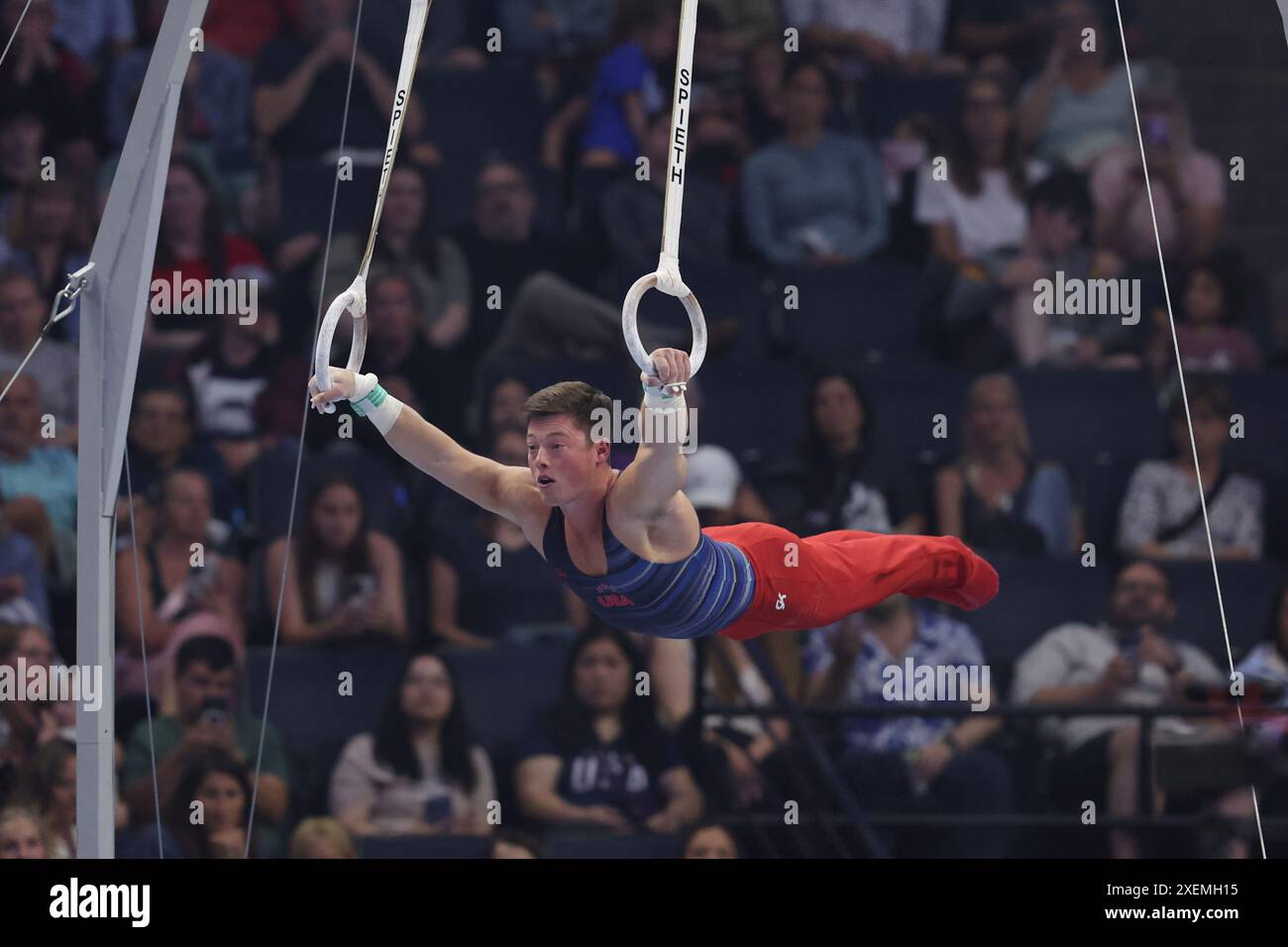 June 27, 2024: Gymnast Alex Diab during the 2024 U.S. Olympic Trials ...