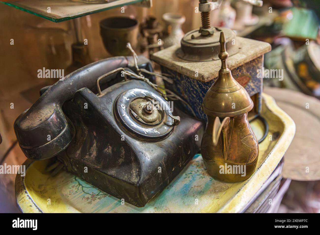 Africa, Egypt, Cairo. Telephone at an antique shop Stock Photo - Alamy