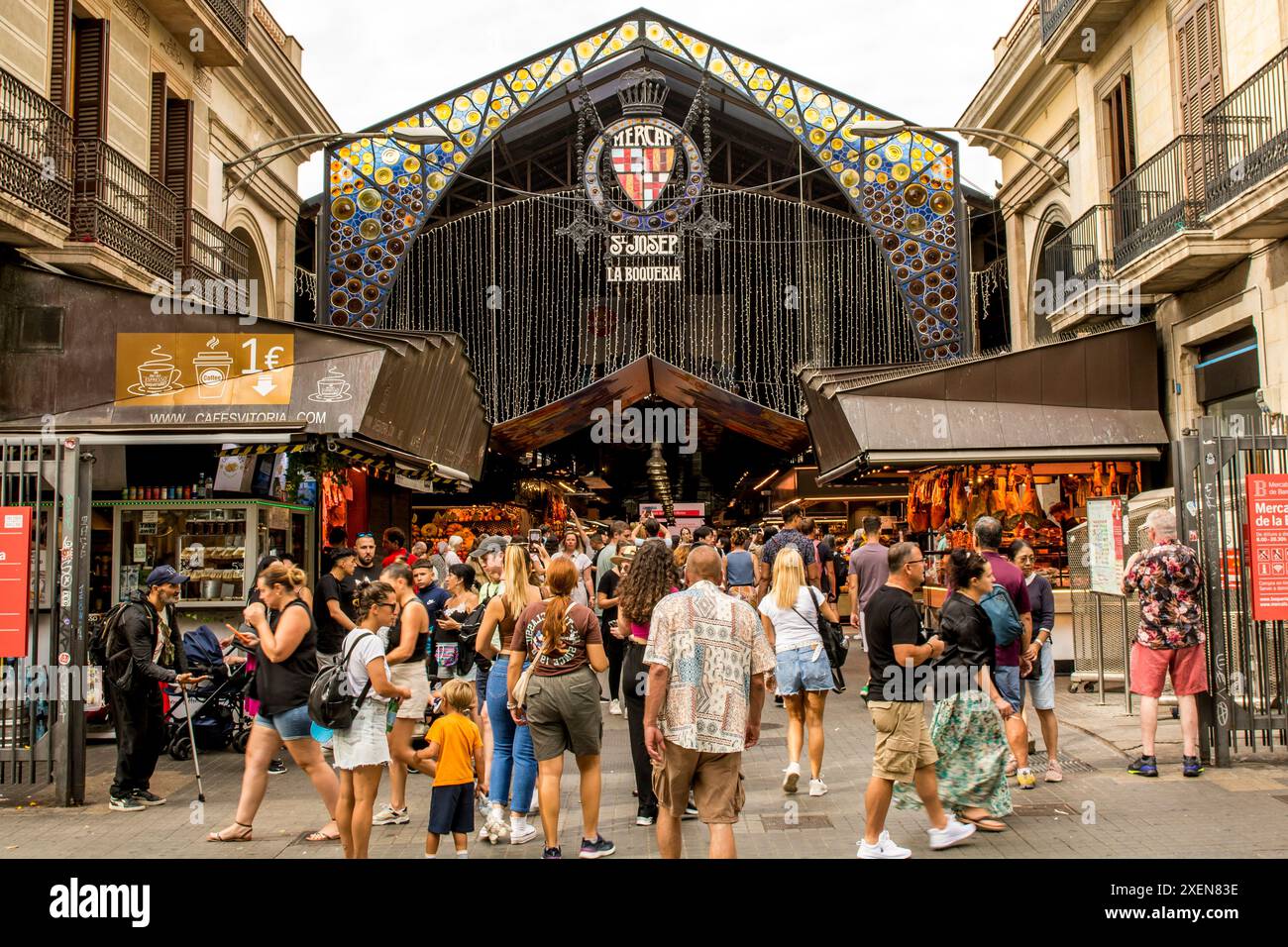 Entrance of the Mercat de Sant Josep de la Boqueria is Barcelona's most