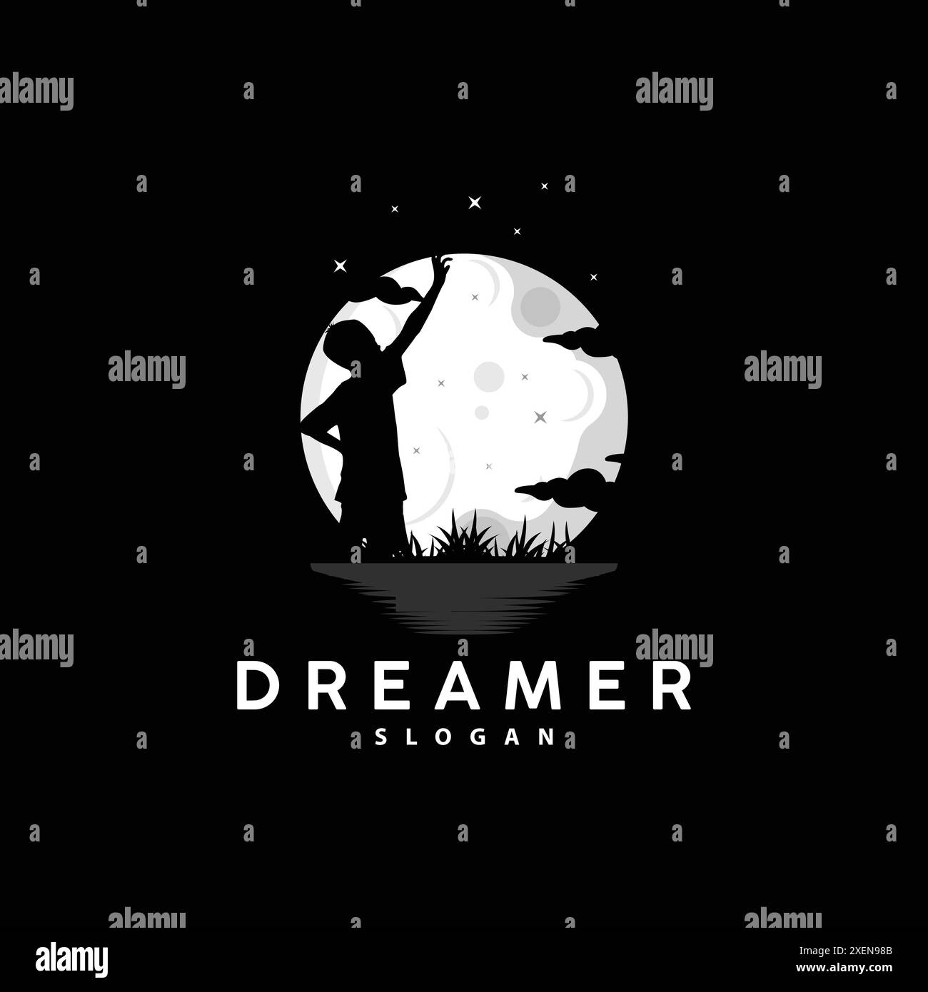 Dream Logo, Kid Dream Inspirational Design, Vector Reaching Star Fun Learning, Kids Dream Logo Templet Stock Vector