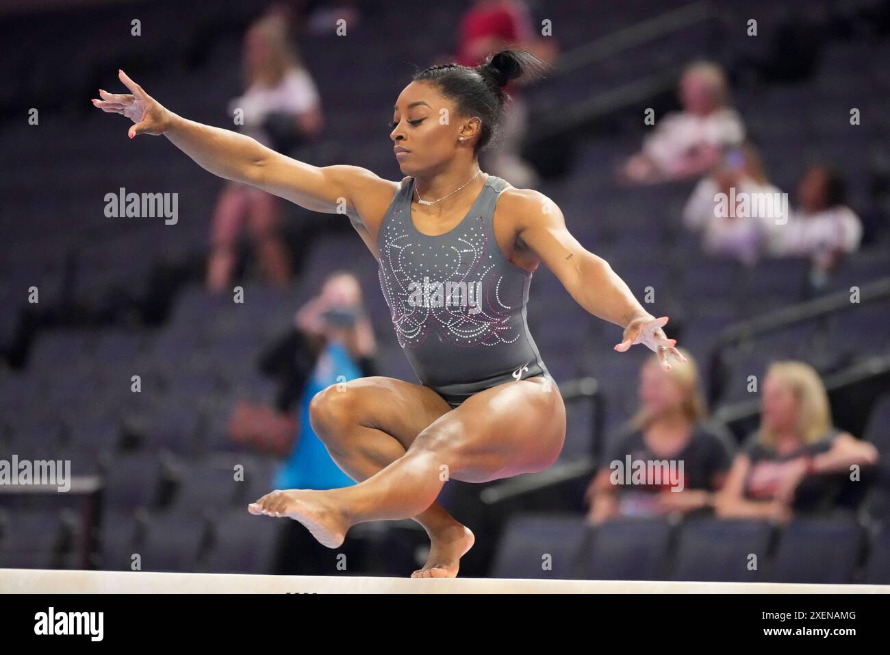 Simone Biles prepares for competition at the United States Gymnastics ...