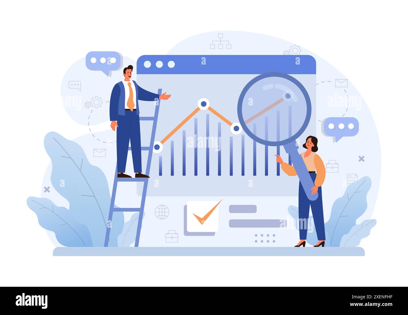 Business processes optimization. Productive employee analyzing ...
