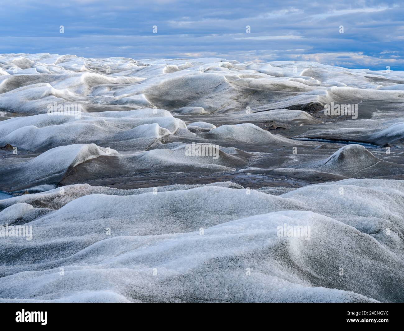 The brown sediment on the Greenland ice is created by the rapid melting ...