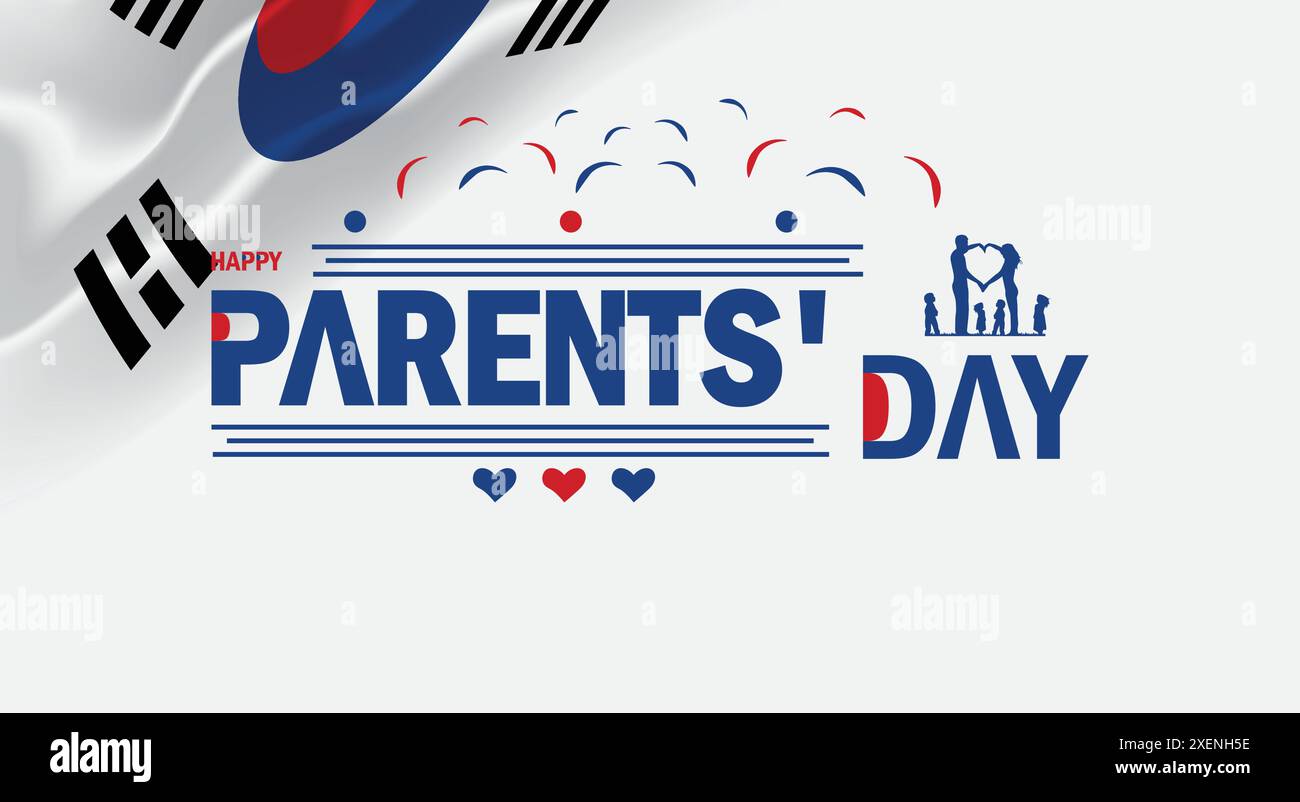 The Family Korean Parents Day Celebration Stock Vector