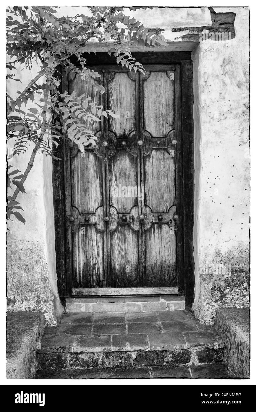 USA, California, Carmel. Inside the grounds at the Carmel Mission ...