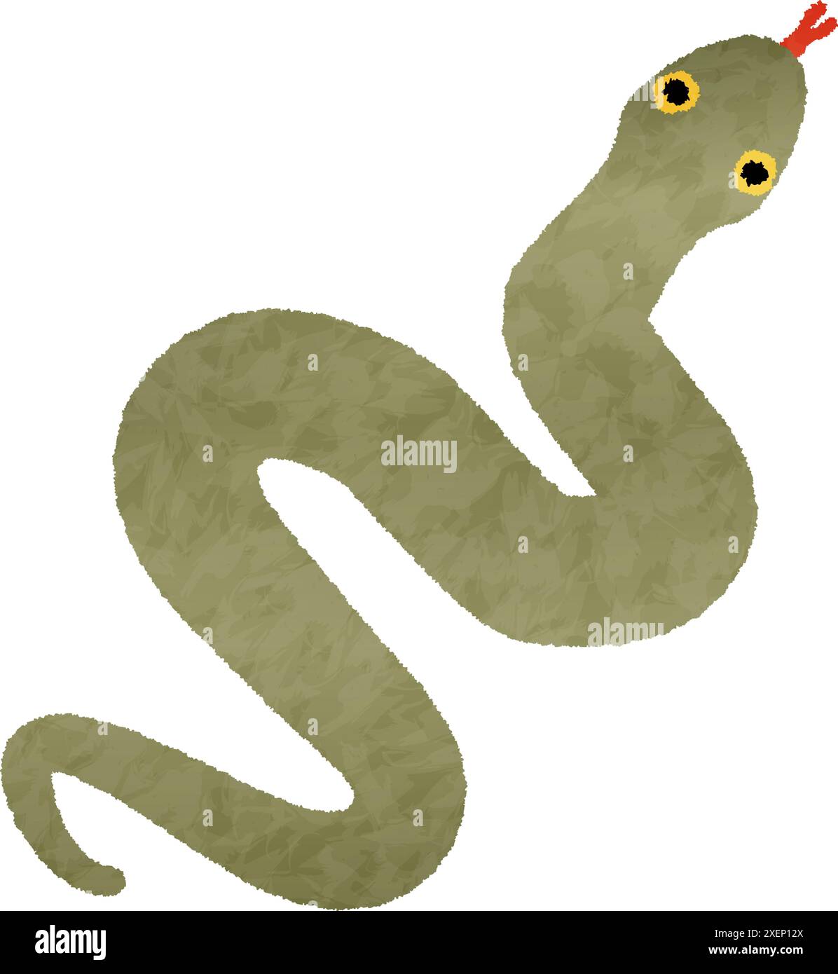 Japanese New Year's card material for the year of the snake 2025, hand ...
