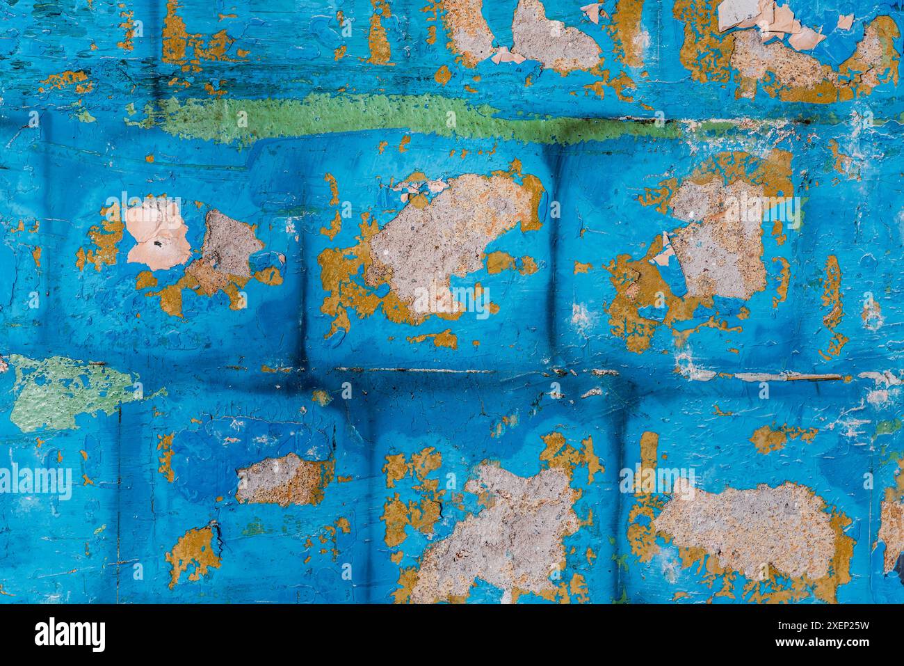 Concrete Broken Wall Background With Old Crumbling Square Tiles On ...