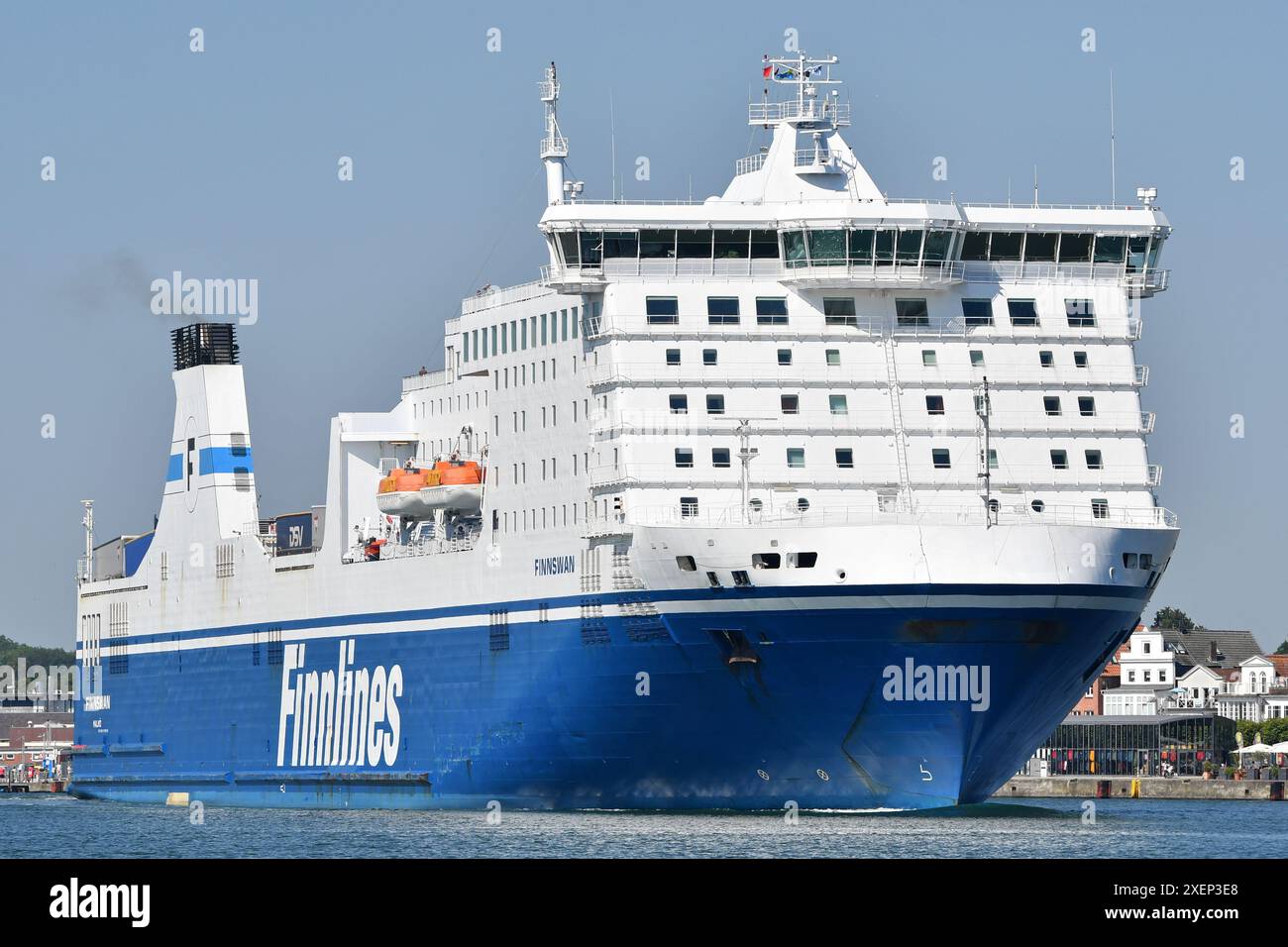 Ferry FINNSWAN outbound from Travemünde for Malmö Stock Photo - Alamy