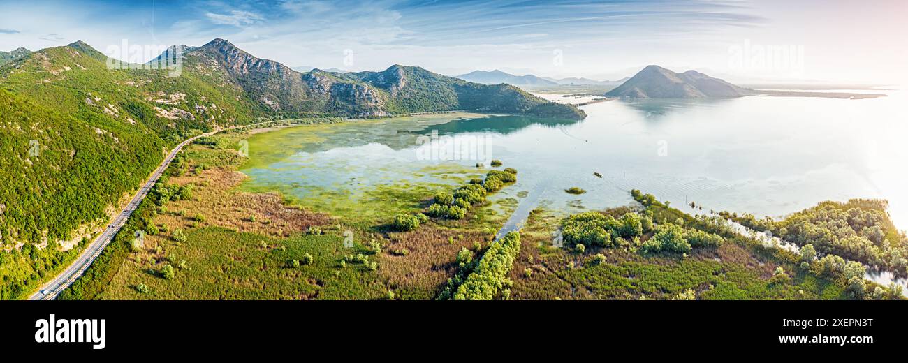 Aerial view lush forests lake hi-res stock photography and images - Alamy