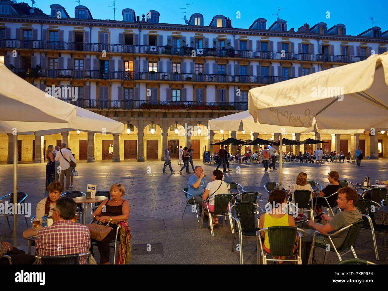 Plaza de la Constitucion square in old town, Donostia (San Sebastian ...