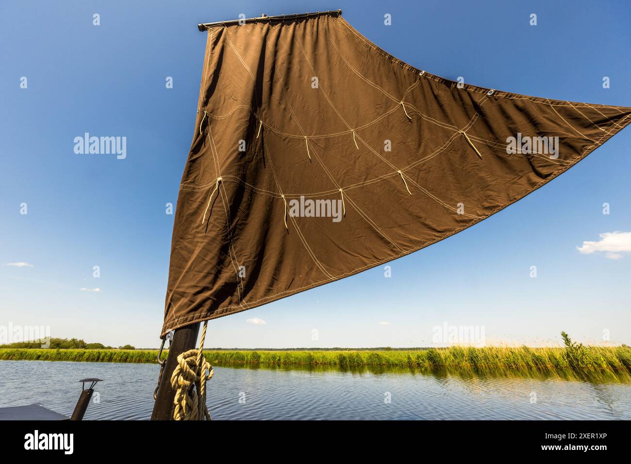 Peat barge trip on the River Hamme from Worpswede to Osterholz-Scharmbeck, Lower Saxony, Germany Stock Photo