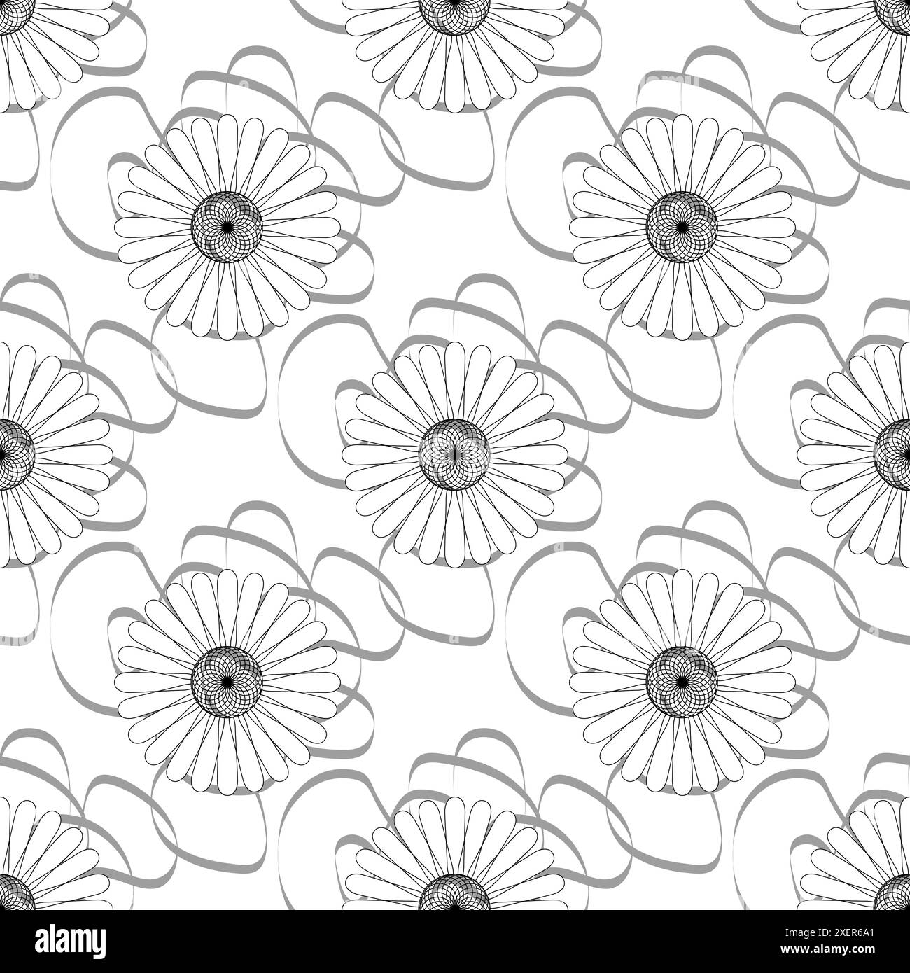 white daisy flower pattern background vector illustration Stock Vector ...